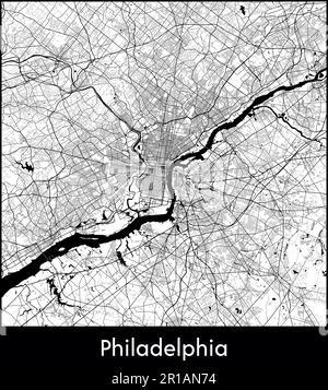 Mappa della città Nord America Stati Uniti Filadelfia vettore illustrazione Illustrazione Vettoriale