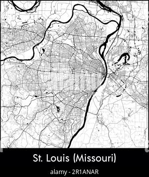 Mappa della città Nord America Stati Uniti St. Illustrazione vettoriale Louis (Missouri) Illustrazione Vettoriale