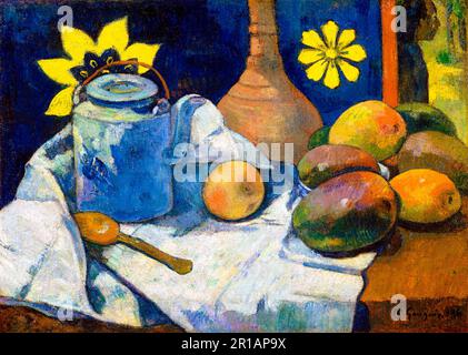 Vita morta con teiera e frutto di Paul Gauguin. Originale dal Museo MET. Foto Stock