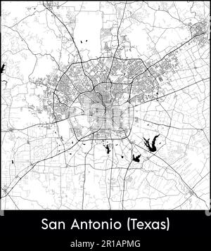 Mappa della città Nord America Stati Uniti San Antonio (Texas) illustrazione vettoriale Illustrazione Vettoriale