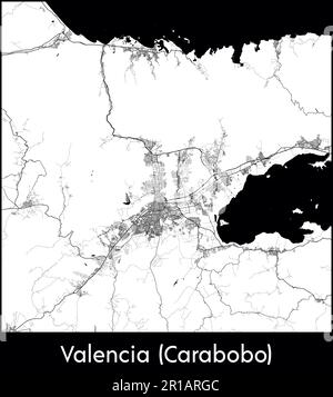 Mappa della città Sud America Venezuela Valencia (Carabobo) illustrazione vettoriale Illustrazione Vettoriale