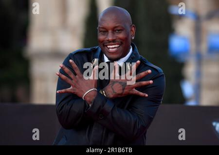 Roma, Italia. 12th maggio, 2023. L'attore Tyrese Gibson partecipa alla prima del film 'Fast X', il decimo film della saga Fast & Furious, al Colosseo di Roma (Italia), il 12th 2023 maggio. Credit: Insidefoto di andrea staccioli/Alamy Live News Foto Stock