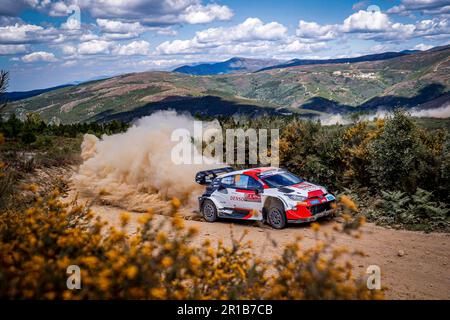 Porto, Portogallo. 12th maggio, 2023. 69 ROVANPERA Kalle (fin), HALTTUNEN Jonne (fin), Toyota Gazoo Racing WRT, Toyota GR Yaris Rally1 Hybrid, azione durante il Rally Portogallo 2023, 5th° round del WRC World Rally Championship 2023, dal 11 al 14 maggio 2023 a Porto, Portogallo - Foto Paulo Maria/DPPI Credit: DPPI Media/Alamy Live News Foto Stock