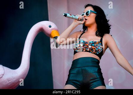 Katy Perry, V2009, Hylands Park, Chelmsford, Essex, Regno Unito - 23 agosto 2009 Foto Stock