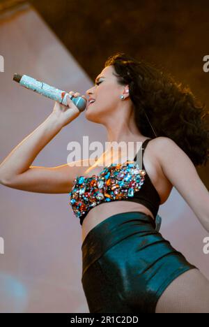 Katy Perry, V2009, Hylands Park, Chelmsford, Essex, Regno Unito - 23 agosto 2009 Foto Stock