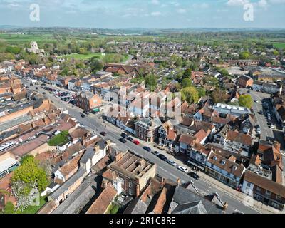 Thame Town Center Oxfordshire UK veduta aerea del drone Foto Stock