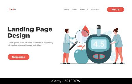 Medici che analizzano il sangue per lo zucchero e il glucosio Illustrazione Vettoriale