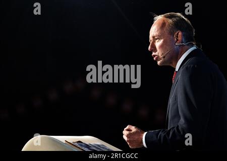 HOUTEN - presidente del partito Kees van der Staaij durante il giorno del partito del PSC. ANP RAMON VAN FLYMEN olanda fuori - belgio fuori Foto Stock