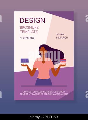 Contanti vs carta di credito Illustrazione Vettoriale