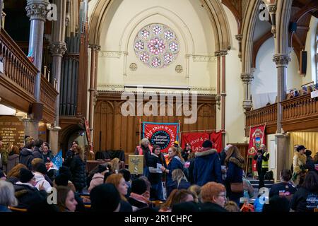 Oxford, Regno Unito - 01 febbraio 2023, gli insegnanti di grande impatto si riuniscono al Wesley Memorial Church Rally con i relatori Foto Stock