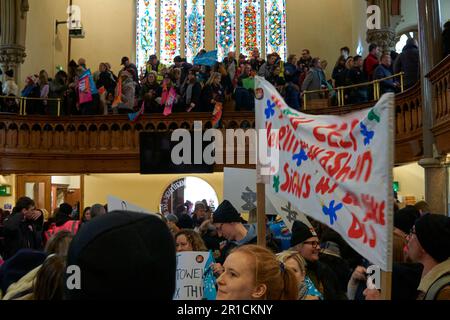 Oxford, Regno Unito - 01 febbraio 2023, gli insegnanti di grande impatto si riuniscono al Wesley Memorial Church Rally con i relatori Foto Stock