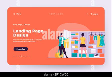 Due donne che scelgono i vestiti per viaggiare dal guardaroba Illustrazione Vettoriale