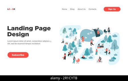 Felice gente diversa a piedi nel parco della città Illustrazione Vettoriale