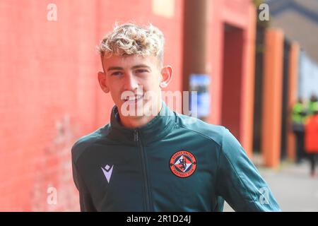 13th maggio 2023; Tannadice Park, Dundee, Scozia: Scottish Premiership Football, Dundee United contro Ross County; Kia Fotheringham di Dundee United arriva a Tannadice Foto Stock