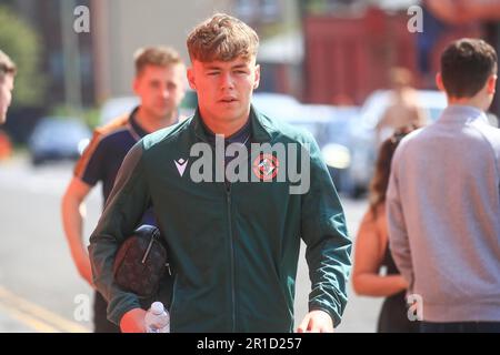 13th maggio 2023; Tannadice Park, Dundee, Scozia: Scottish Premiership Football, Dundee United contro Ross County; Rory MacLeod di Dundee United arriva a Tannadice Foto Stock