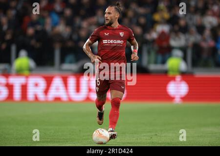 Torino, Italia. 11th maggio, 2023. Nemanja Gudelj di Siviglia durante la partita della UEFA Europa League allo Stadio Juventus di Torino. Il credito di immagine dovrebbe essere: Jonathan Moskrop/Sportimage Credit: Sportimage Ltd/Alamy Live News Foto Stock