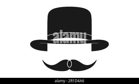 Icona di Mustache e cappello. Semplice illustrazione dell'icona del vettore baffi in italia. Illustrazione Vettoriale