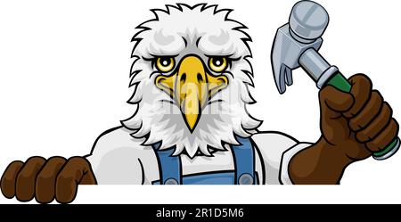 Eagle falegname tuttofare Builder Azienda martello Illustrazione Vettoriale
