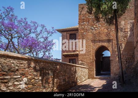 Puerta de la Boveda (porta del Vault) presso la Fortezza di Alcazaba - Malaga, Andalusia, Spagna Foto Stock