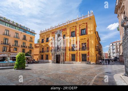 Palazzo Vescovile (Palazzo Episcopale) in Plaza del Obispo (Piazza dei Vescovi) - Malaga, Andalusia, Spagna Foto Stock