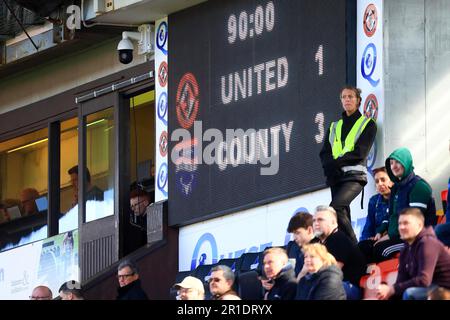 Dundee, Scozia, Regno Unito. 13th maggio 2023; Tannadice Park, Dundee, Scozia: Scottish Premiership Football, Dundee United contro Ross County; Final Scoreboard Credit: Action Plus Sports Images/Alamy Live News Foto Stock