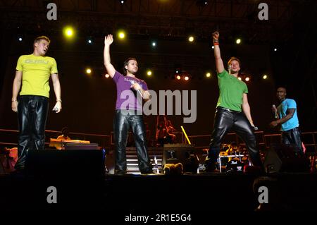 Brescia Italia 2005-06-17 : Blu durante il concerto allo Stadio Invernici Foto Stock