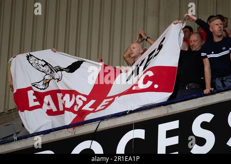 Bolton, Regno Unito. 13th maggio 2023Barnsley i fan di F.C durante la Sky Bet League 1 Gioca alla semifinale 1st tappa tra Bolton Wanderers e Barnsley presso l'Università di Bolton Stadium, Bolton Sabato 13th maggio 2023. (Foto: Mike Morese | NOTIZIE MI) Credit: NOTIZIE MI & Sport /Alamy Live News Foto Stock
