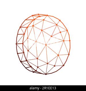 Illustrazione del vettore poligonale a moneta isolata su sfondo bianco. Illustrazione Vettoriale