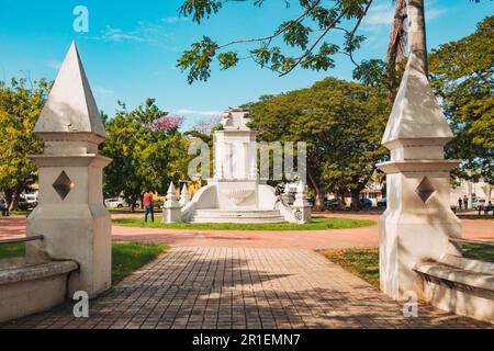 L'ingresso al Parque IV Centenario nella città di Campeche, Messico Foto Stock