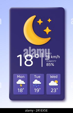 Poster dell'app meteo 3D Illustrazione Vettoriale