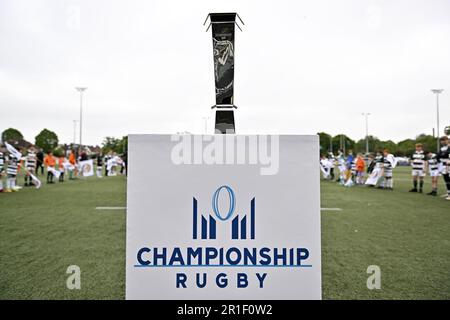 Ealing. Regno Unito. 13 maggio 2023. Ealing Trailfinders V Jersey Reds RFU Championship Cup finale. Trailfinders Sports Club. Ealing. La RFU Championship Cup è la prima tappa della partita durante la partita di rugby finale della Ealing Trailfinders V Jersey Reds RFU Championship Cup. Foto Stock