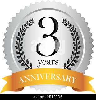 Medaglia d'argento | 3rd° anniversario Illustrazione Vettoriale
