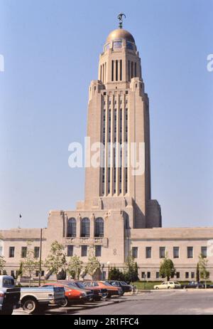 campidoglio dello stato del Nebraska a Lincoln, Nebraska, ca. 1987 Foto Stock