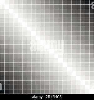 Sfondo pixel, un gradiente da nero a bianco smantellato per pixel quadrati, il vettore di strisce diagonali gradiente grigio Illustrazione Vettoriale
