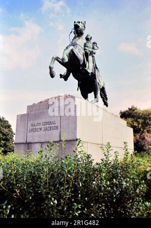 Statua del generale Andrew Jackson a New Orleans ca. 1985 Foto Stock