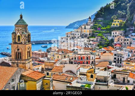 Amalfi in provincia di Salerno, Campania, Italia Foto Stock