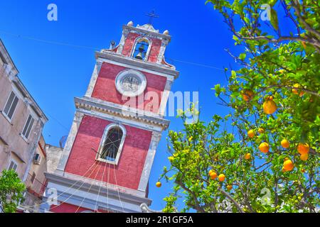 La chiesa cattolica Parrocchia SS. Annunziata sull'Isola di Procida, comune della Città Metropolitana di Napoli, Campania, Italia Foto Stock