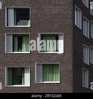 Delft, Paesi Bassi - DUWO Student Housing di Mecannoo, tu Delft campus Foto Stock