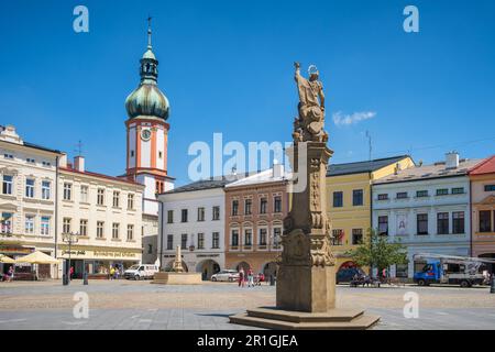 Piazza Mistek centrale nella città vecchia di Frydek-Mistek città nella Repubblica Ceca Foto Stock