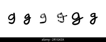 Scrivere un semplice simbolo di lettera dell'alfabeto latino-inglese nero simile a un bambino. Illustrazione vettoriale in stile doodle disegnato a mano isolato su sfondo bianco. F Illustrazione Vettoriale