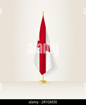 Bandiera dell'Alabama su un piedistallo. Illustrazione vettoriale. Illustrazione Vettoriale