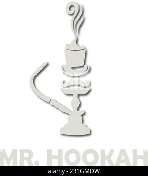 Il modello del logo di MR. Hookah è un design accattivante e visivamente accattivante che incarna l'essenza dell'esperienza hookah. Illustrazione Vettoriale