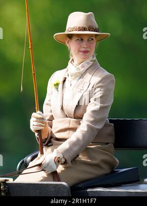 Lady Louise Windsor guida una carrozza nel Pol Roger Meet della British Driving Society al Royal Windsor Horse Show nel Castello di Windsor, Berkshire. Data immagine: Domenica 14 maggio 2023. Foto Stock