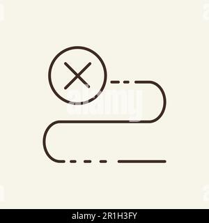 Icona linea itinerario Illustrazione Vettoriale