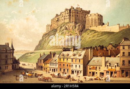 Il Castello di Grassmarket, Edimburgo, Scozia, Gran Bretagna, Europa occidentale Foto Stock