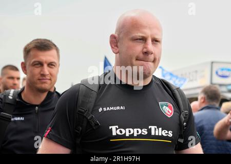 DaN Cole #3 di Leicester Tigers arriva allo stadio prima della partita semifinale della Gallagher Premiership sale Sharks vs Leicester Tigers all'AJ Bell Stadium, Eccles, Regno Unito, 14th maggio 2023 (Foto di Steve Flynn/News Images) Foto Stock