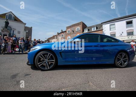 Wallingford Car Rally 14th 2023 maggio - Parata dei veicoli attraverso il centro di Wallingford Foto Stock