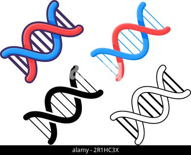 Legame chimico collegato alla molecola di DNA dell'elica genetica. Studio della struttura e della composizione di cellule e proteine in laboratorio biologico. Vettori semplici Illustrazione Vettoriale