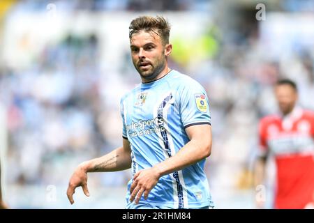 Coventry, Regno Unito. 14th maggio 2023Coventry, Regno Unito. 14th maggio 2023. Matt Godden (24 Coventry City) durante il Campionato Sky Bet Gioca alla semifinale 1st tappa tra Coventry City e Middlesbrough presso la Coventry Building Society Arena, Coventry, domenica 14th maggio 2023. (Foto: Kevin Hodgson | NOTIZIE MI) Credit: NOTIZIE MI & Sport /Alamy Live News Foto Stock