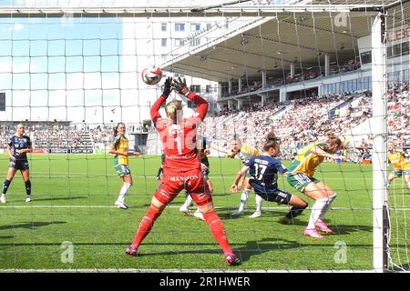 Linkoping, Svezia. 14th maggio, 2023. Bilborsen Arena, Linkoping, Svezia, maggio 14th 2023: Linkoping FC segna nel gioco nella Lega svedese OBOS Damallsvenskan il 14th 2023 maggio tra Linkoping FC e IFK Norrkoping alla Bilborsen Arena di Linkoping, Svezia (Peter Sonander/SPP) Credit: SPP Sport Press Photo. /Alamy Live News Foto Stock